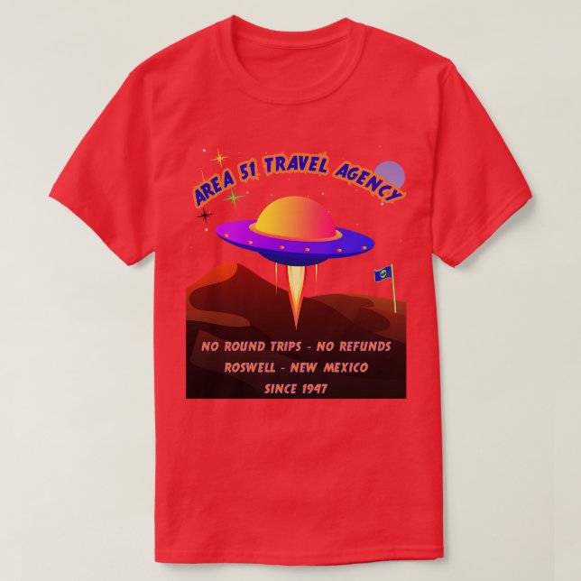 Bereich 51 Reisebüro T-Shirt (Design vorne)