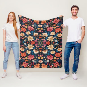 Bereich blühender Blume Nahtlose Muster-Dynamik Fleecedecke
