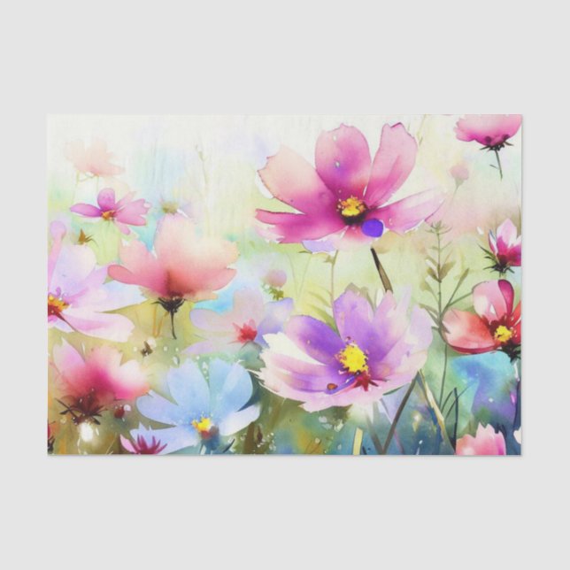 Bereich Blume-Kosmos (A) Aquarell Seidenpapier (Vorderseite)