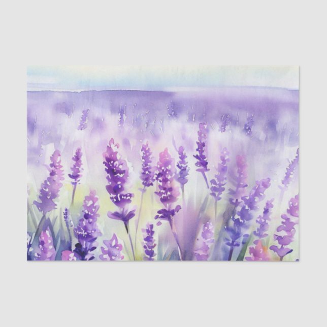 Bereich Blume-Lavendel (B) Aquarellfarben Seidenpapier (Vorderseite)
