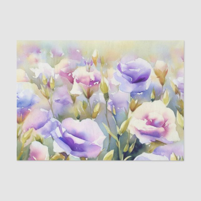 Bereich Blume-Lisianthus (D) Wasserfarbe Seidenpapier (Vorderseite)