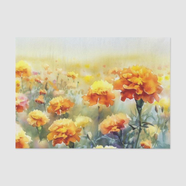 Bereich Blume-Marigold (B) Wasserfarbe Seidenpapier (Vorderseite)