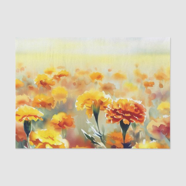 Bereich Blume-Marigold (D) Wasserfarbe Seidenpapier (Vorderseite)