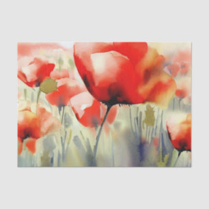 Bereich Blume-Mohn (A) Aquarell Seidenpapier