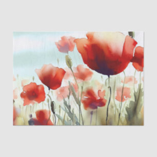 Bereich Blume-Mohn (C) Aquarell Seidenpapier