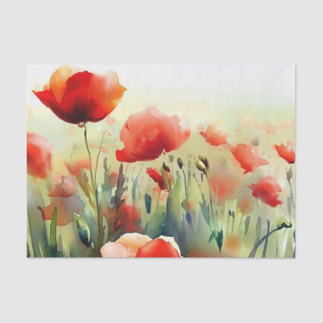 Bereich Blume-Mohn (D) Wasserfarbe Seidenpapier (Vorderseite)