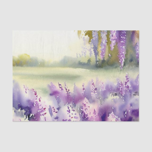 Bereich Blume-Wisteria (B) Aquarellbilder Seidenpapier (Vorderseite)
