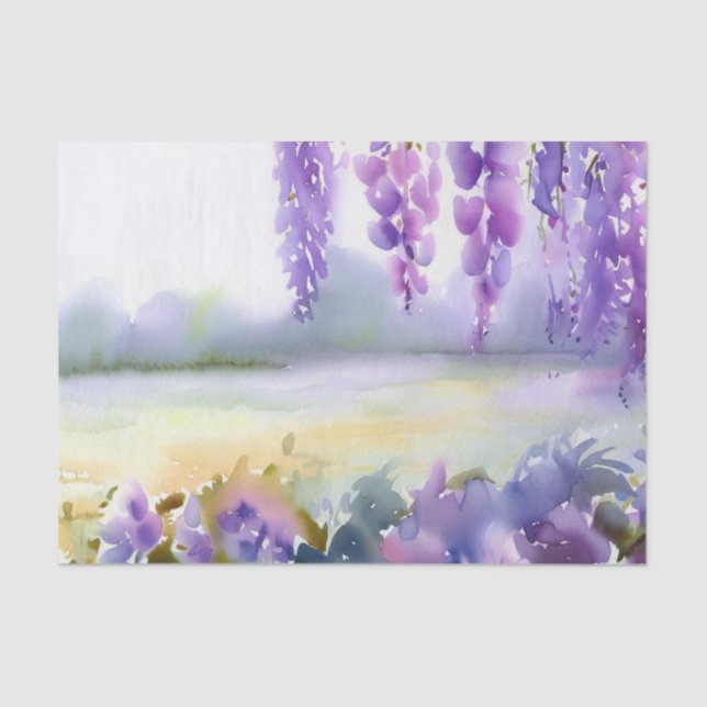 Bereich Blume-Wisteria (C) Aquarellbilder Seidenpapier (Vorderseite)