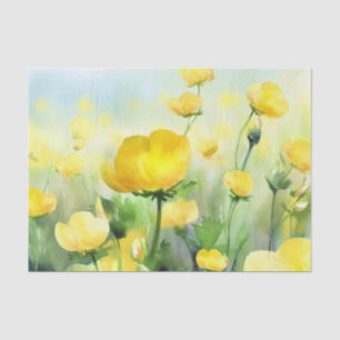 Bereich der Blume-Buttertassen (B) Aquarell Seidenpapier