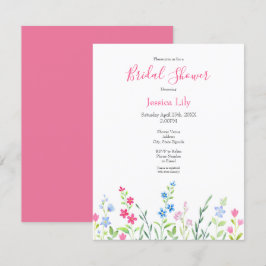 Bereich der gemischten Aquarellfarben-Wildblumen Einladung