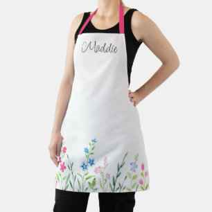 Bereich der gemischten Aquarellfarben-Wildblumen Schürze