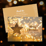 Bereich der Weihnachtsbeleuchtung Feiertagskarte<br><div class="desc">Die flachen Visitenkarten mit ihren leuchtenden Weihnachtsleuchten und einem großen rustikalen Stern mit Frohen Weihnachten und Ihrem Firmennamen auf der Vorderseite. Ihre personalisierte Danksagung wird auf der Rückseite gedruckt oder diese Abschnitte leer verlassen. Achten Sie darauf, Ihre Bestellung zu verdoppeln, bevor Sie sie Ihrem Warenkorb hinzufügen, da das, was Sie...</div>