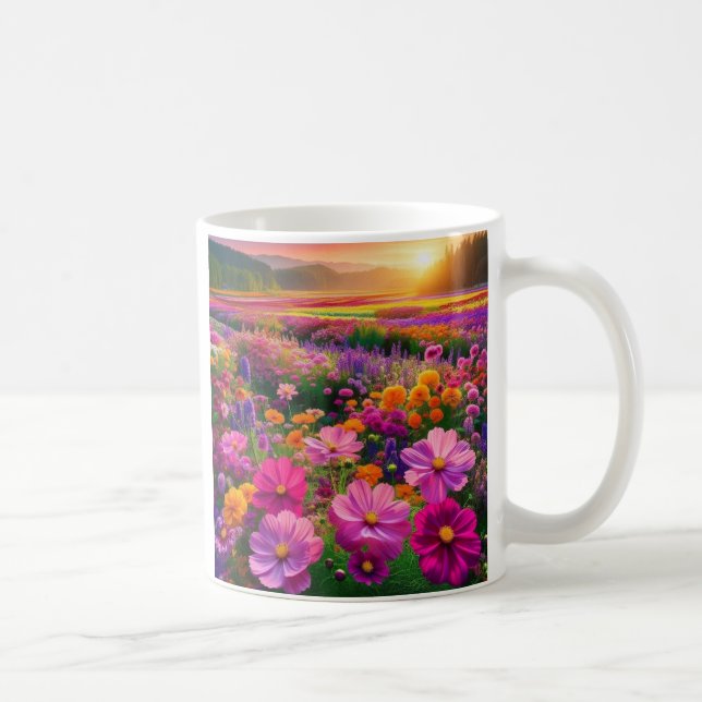 Bereich der Wildblume der Strahlung anpassbar Kaffeetasse (Rechts)