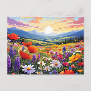 Bereich der Wildblumen mit Rolling Hills Postkarte