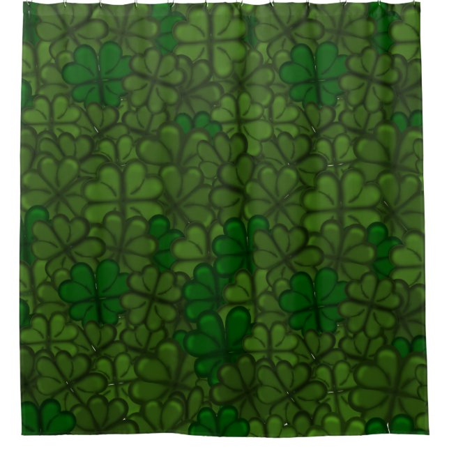 Bereich Kleeblätter Digitale Kunstmuster St Patric Duschvorhang (Vorderseite)