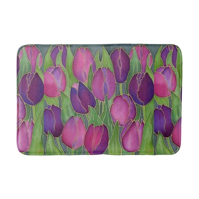 Bereich Lila Tulips Design Badematte (Vorderseite)
