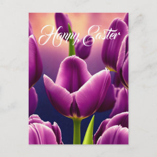 Bereich Lila Tulpen Holiday Oster Postkarte