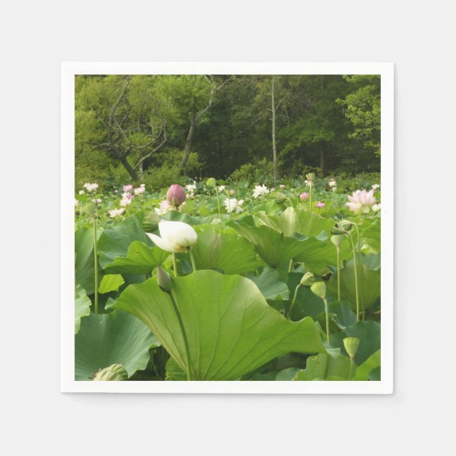 Bereich Lotus Blume Sommergarten Serviette (Vorderseite)