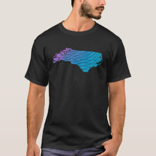 Bereich Topografie Nordkarolina Höhenplan T-Shirt