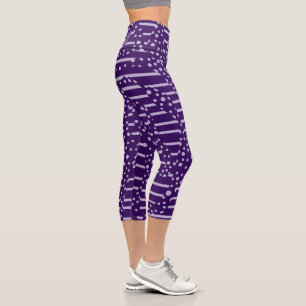 Bereiche und Streifen 2 - Lila Capri Leggings