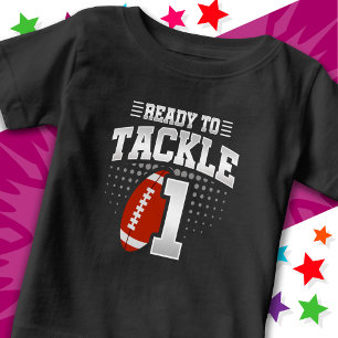 Bereit, 1 Fußballparty zum 1. Geburtstag anzugehen Baby T-shirt