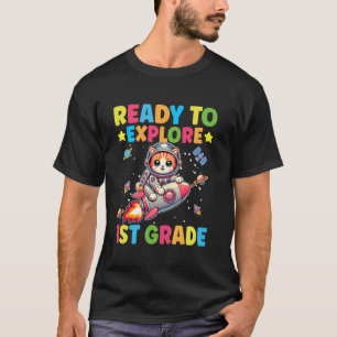 Bereit 1. Klasse Cool Space Zurück in die Schule z T-Shirt