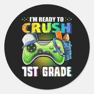 Bereit, 1. Klasse wieder zum Videospiel der Schule Runder Aufkleber