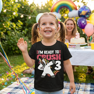 Bereit, 3 Einhorn-Geburtstagsshirt zu knacken Baby T-shirt