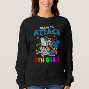 Bereit 5. Klasse Jungen Hai anzugreifen Zurück zur Sweatshirt