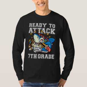 Bereit 7. Klasse Jungen Hai Angreifen Zurück zur S T-Shirt