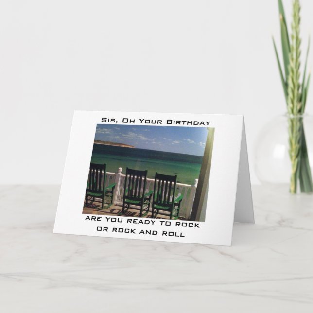 BEREIT AUF ROCK ODER ROCK/ROLL "SISTER" KARTE (Vorderseite)