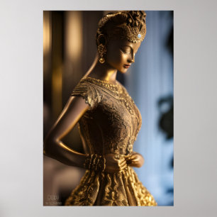 Bereit - Bronze Statue - AI Fantasy Art Portrait Poster