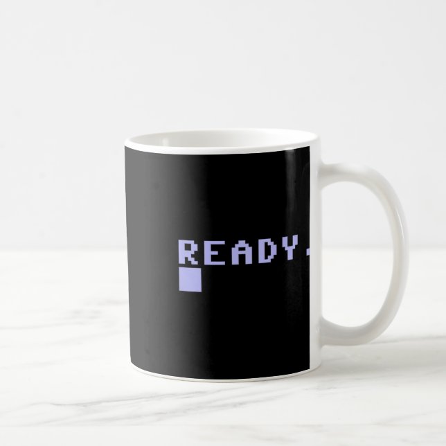 Bereit C64 Heimcomputer 80er Retro Gamer Coder Eri Kaffeetasse (Rechts)