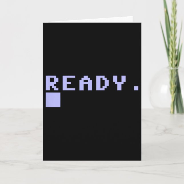 Bereit C64 Heimcomputer 80er Retro Gamer Coder Eri Karte (Vorderseite)