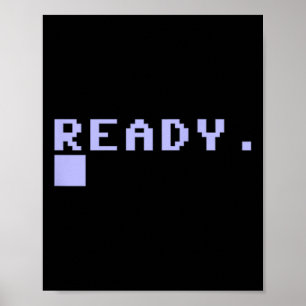 Bereit C64 Heimcomputer 80er Retro Gamer Coder Eri Poster