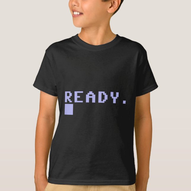 Bereit C64 Heimcomputer 80er Retro Gamer Coder Eri T-Shirt (Vorderseite)