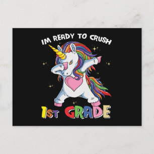 Bereit Crush Erster Schullehrer Kid unicorn Postkarte