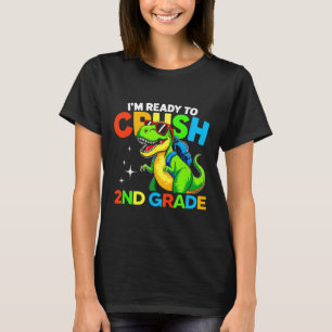 Bereit den 2. Grundschuljahr-Dinosaurier am ersten T-Shirt