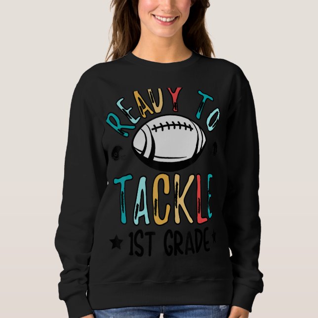 Bereit, den ersten Platz des Fußballs am ersten Ta Sweatshirt (Vorderseite)