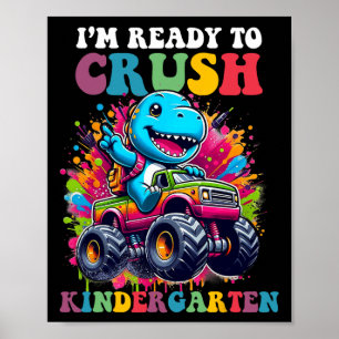Bereit, den Kindergarten-Dinosaurier-LKW-Design zu Poster