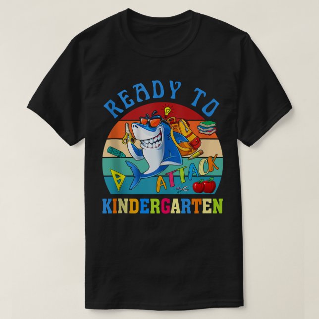 Bereit, den Kindergartenhai wieder in die Schule z T-Shirt (Design vorne)
