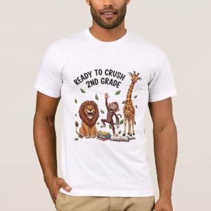 Bereit, die 2. Klasse zu knacken - Safari-Tiere T-Shirt