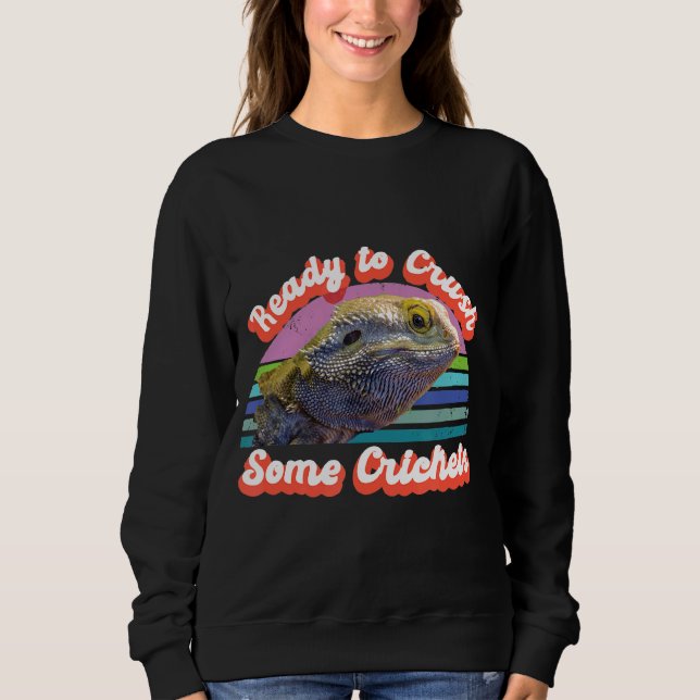 Bereit, einige Grillen zu zerschlagen Lizard Barte Sweatshirt (Vorderseite)