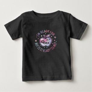 Bereit für 1. Klasse Swirl Apple Baby T-shirt