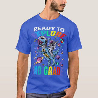 Bereit für 2. Klasse Astronaut Dinosaurier Space T-Shirt