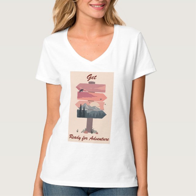 Bereit für Abenteuer-T - Shirt (Vorderseite)