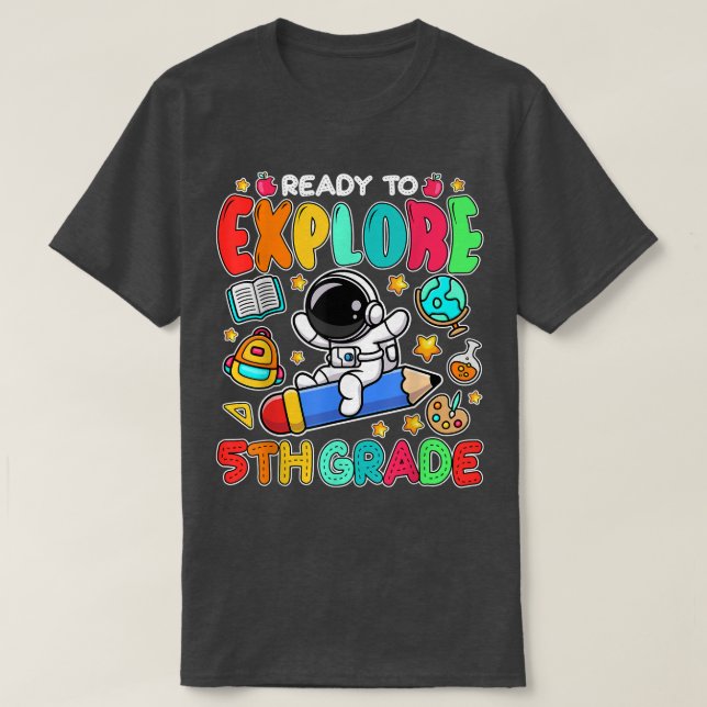 Bereit für den 5. Klasse Skaten Astronaut Zurück T T-Shirt (Design vorne)
