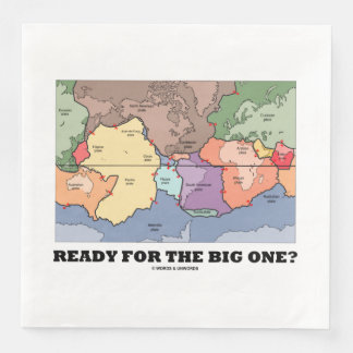 Bereit für den Großen? Plate Tectonics Weltkarte Serviette