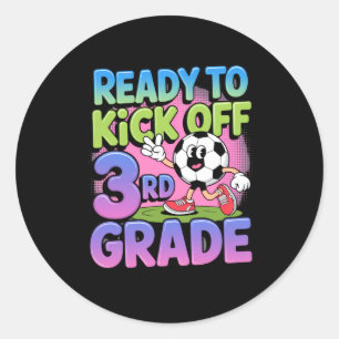 Bereit für den Kickoff 3. Klasse Fußball Kinder Ck Runder Aufkleber