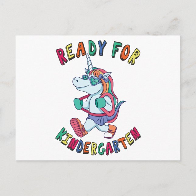 Bereit für den Kindergarten Postkarte (Vorderseite)